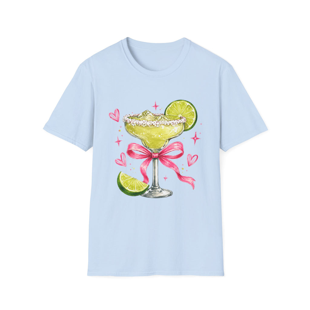 Margarita Cocktail Tee — Cute Lime Drawn Margarita with Ribbon