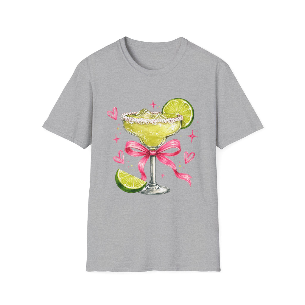 Margarita Cocktail Tee — Cute Lime Drawn Margarita with Ribbon