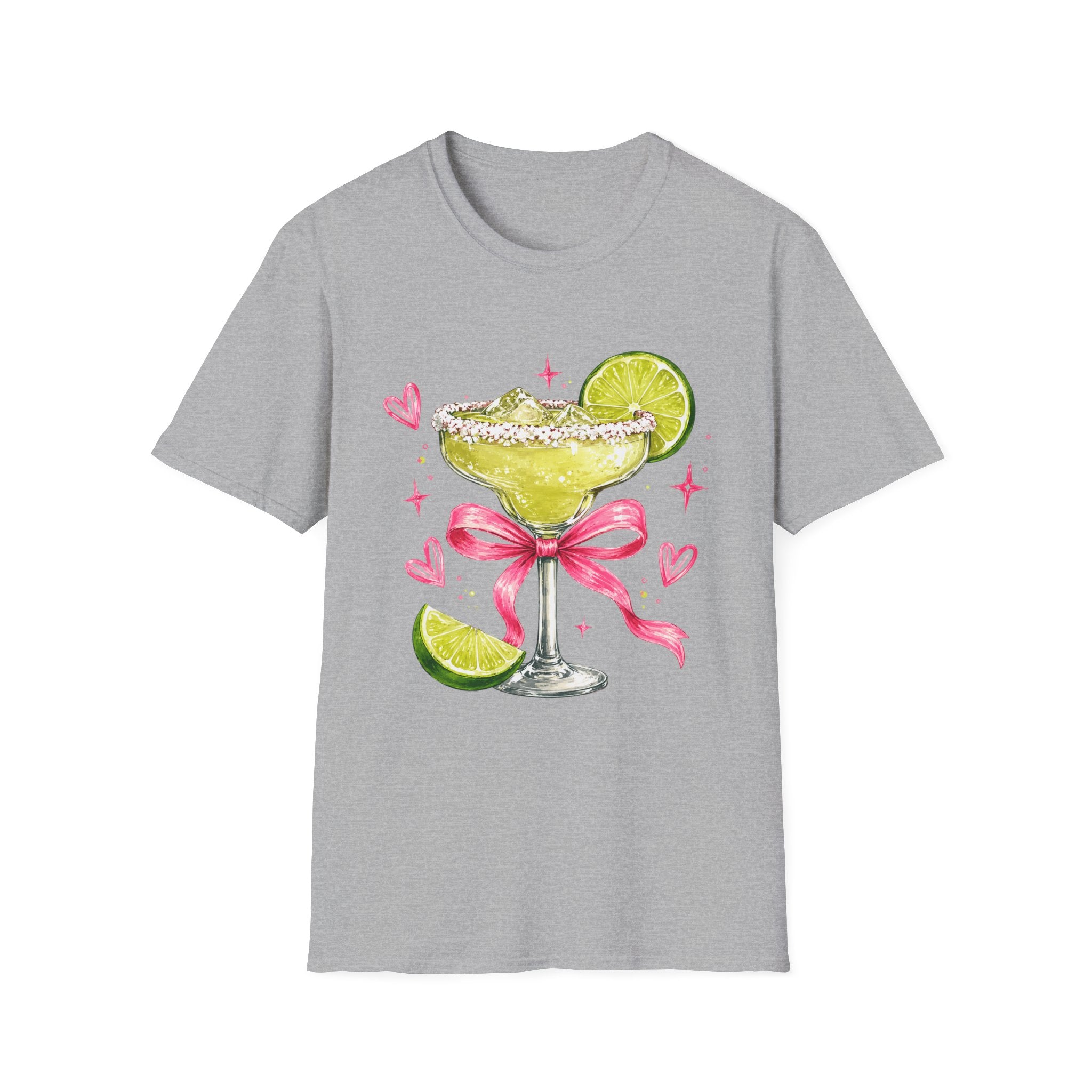 Margarita Cocktail Tee — Cute Lime Drawn Margarita with Ribbon