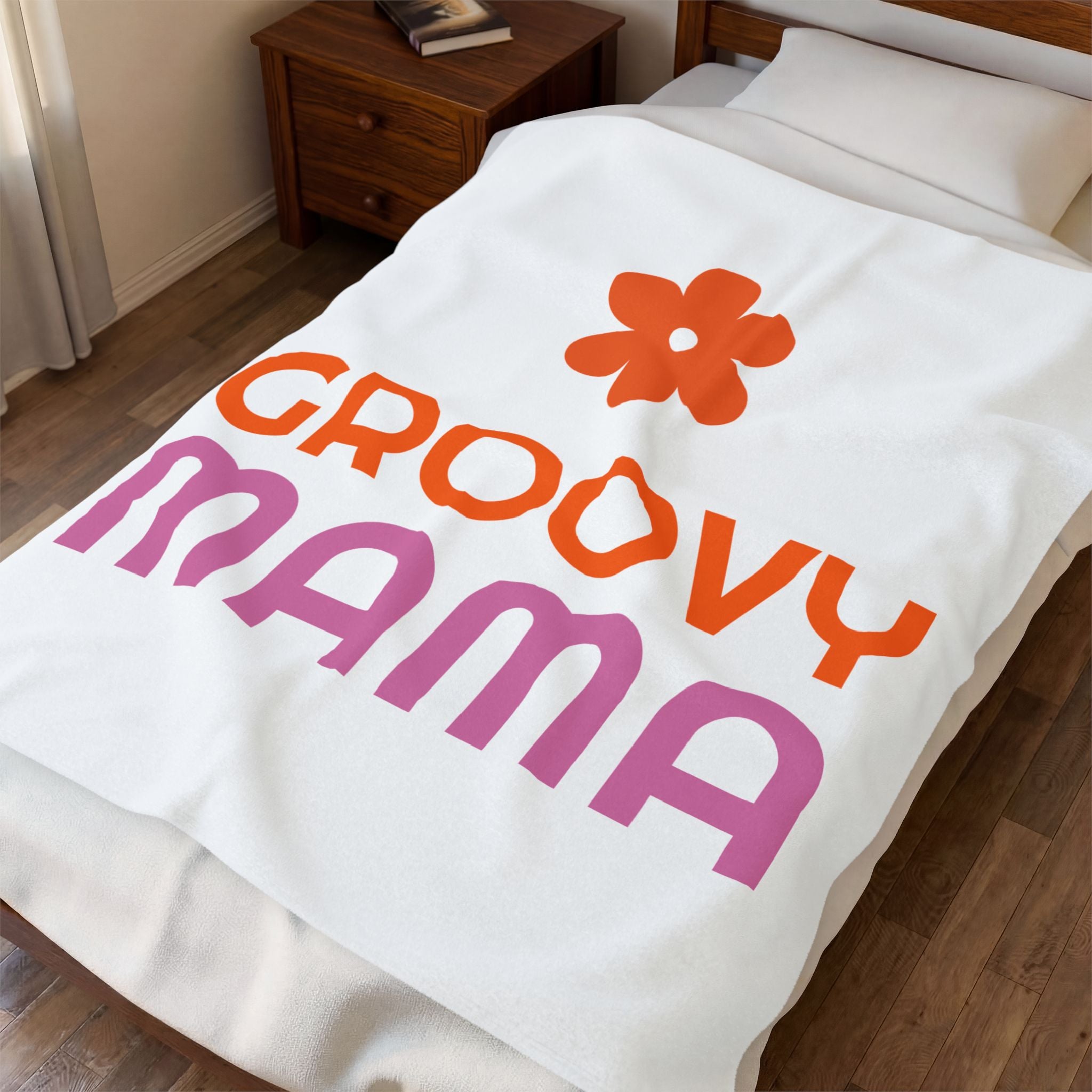 "Groovy Mama" Retro Flower Throw