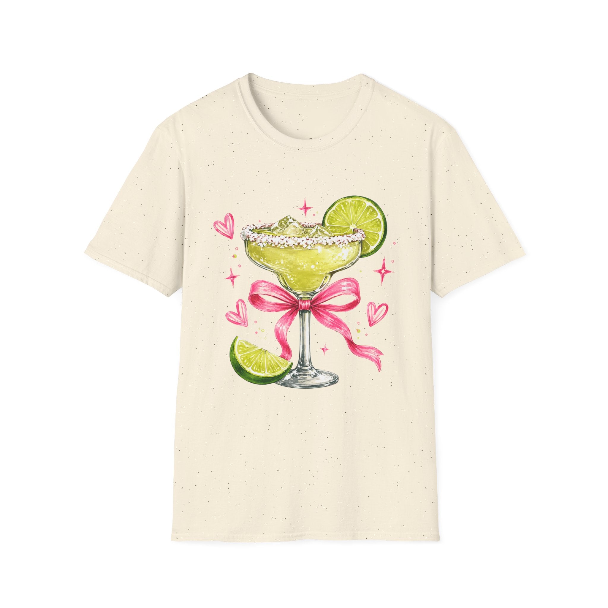 Margarita Cocktail Tee — Cute Lime Drawn Margarita with Ribbon