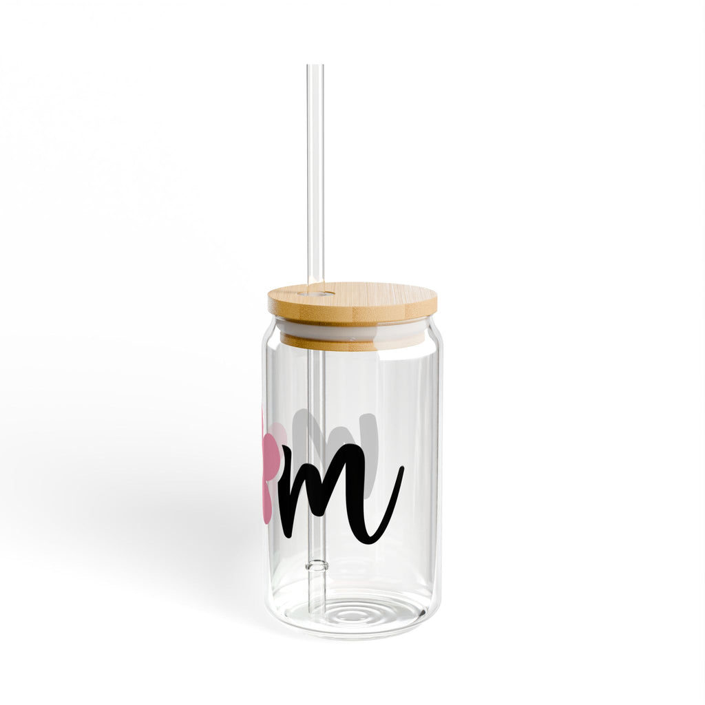 Mom Flower Glass Can Tumbler – 16oz