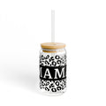 Mama Leopard Print Glass Tumbler with Straw (16oz)