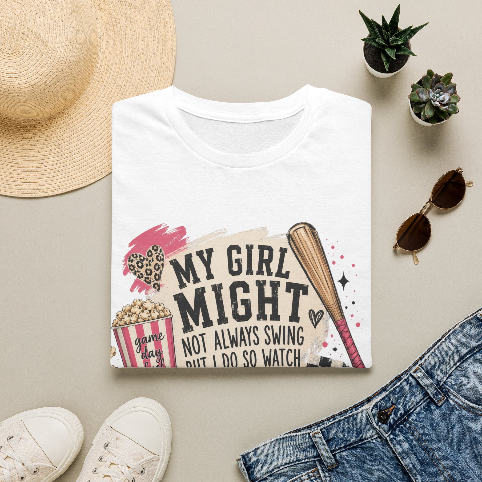Softball Mom T-Shirt — "My Girl Might Not Always Swing But I Do So Watch Your Mouth"