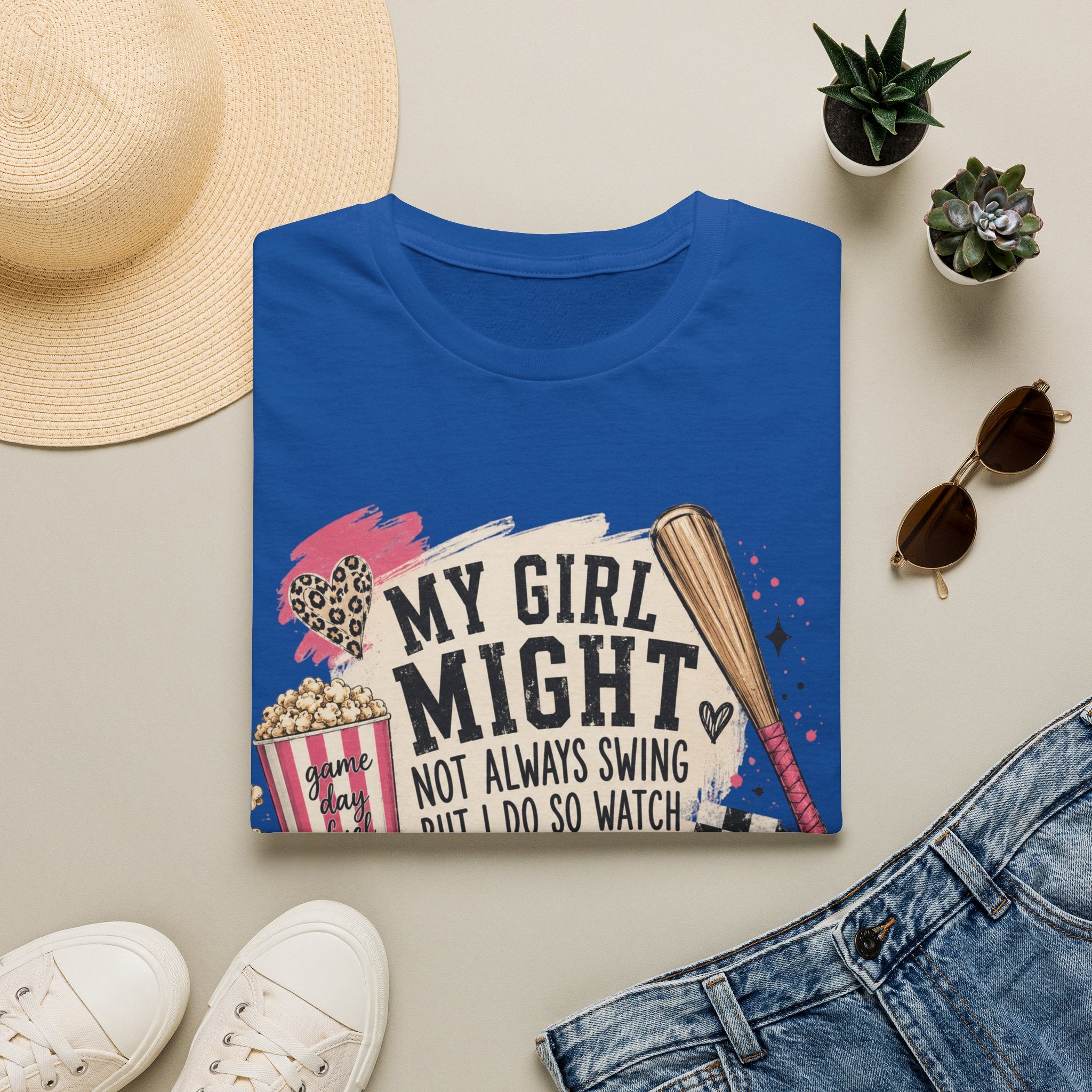 Softball Mom T-Shirt — "My Girl Might Not Always Swing But I Do So Watch Your Mouth"