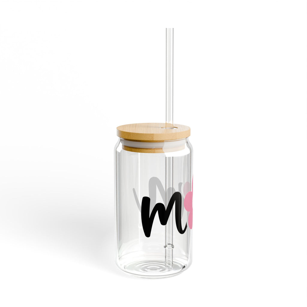 Mom Flower Glass Can Tumbler – 16oz
