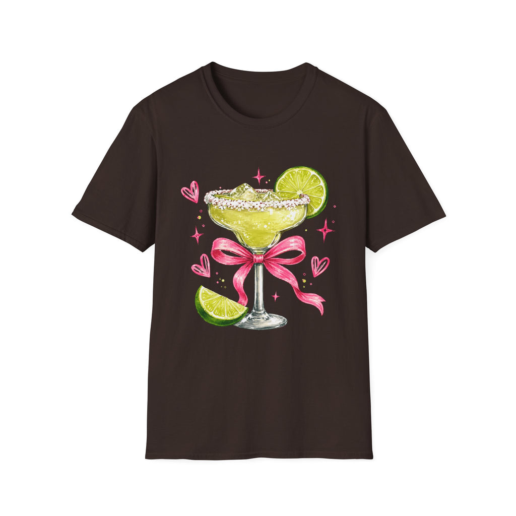 Margarita Cocktail Tee — Cute Lime Drawn Margarita with Ribbon
