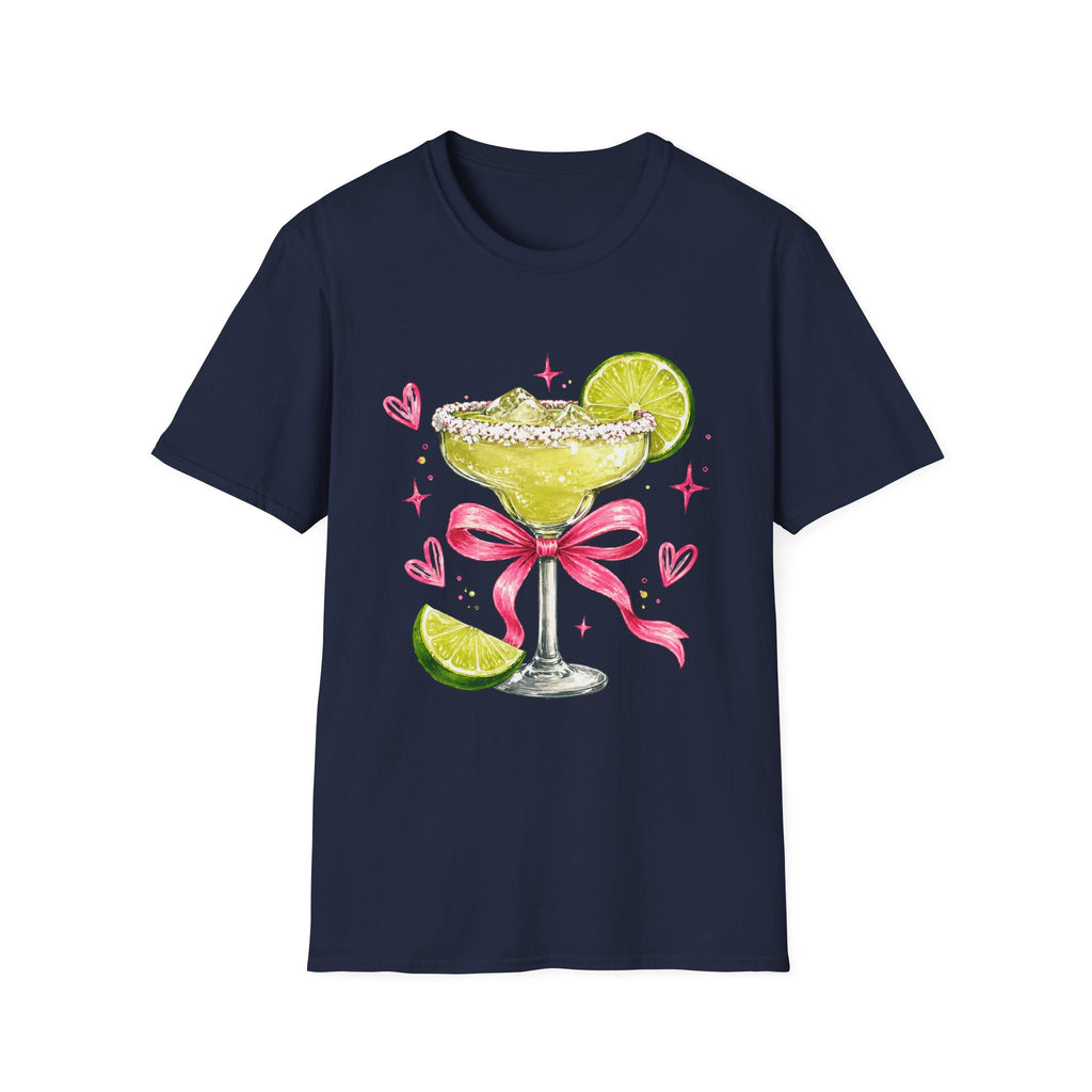 Margarita Cocktail Tee — Cute Lime Drawn Margarita with Ribbon