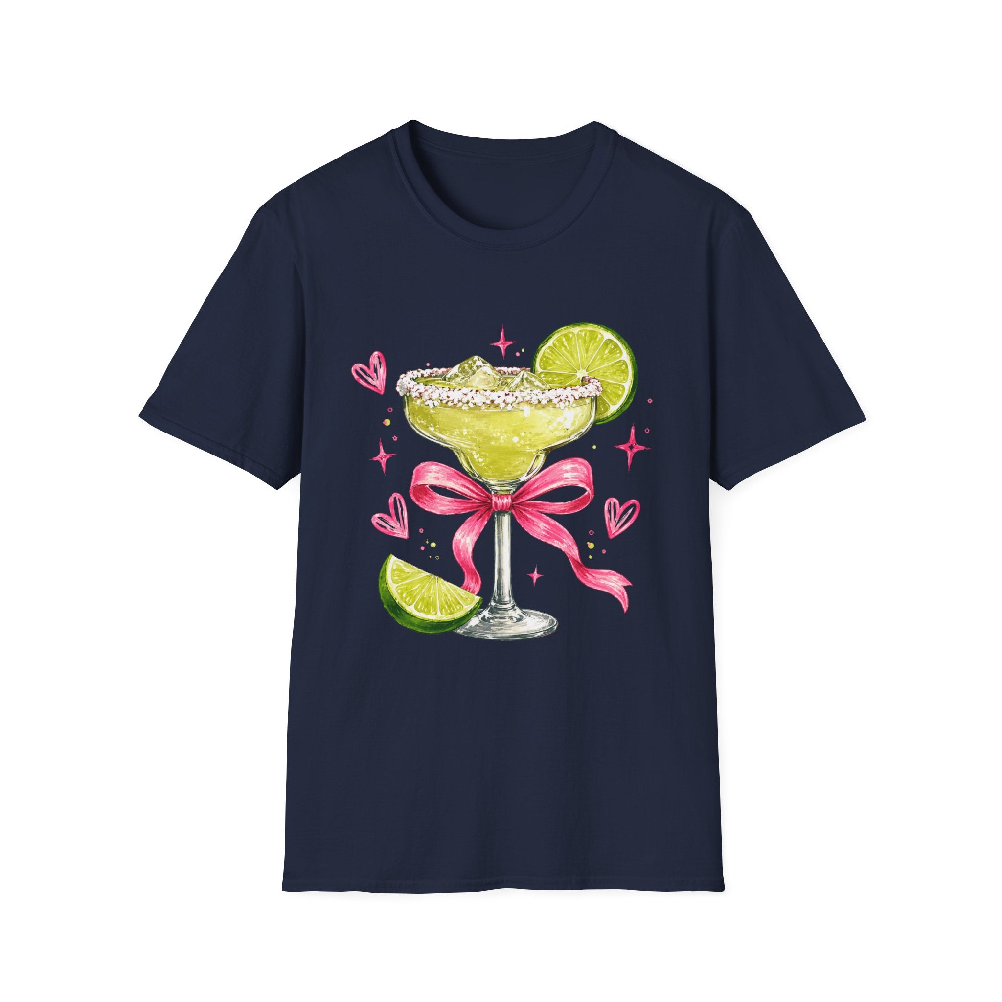 Margarita Cocktail Tee — Cute Lime Drawn Margarita with Ribbon