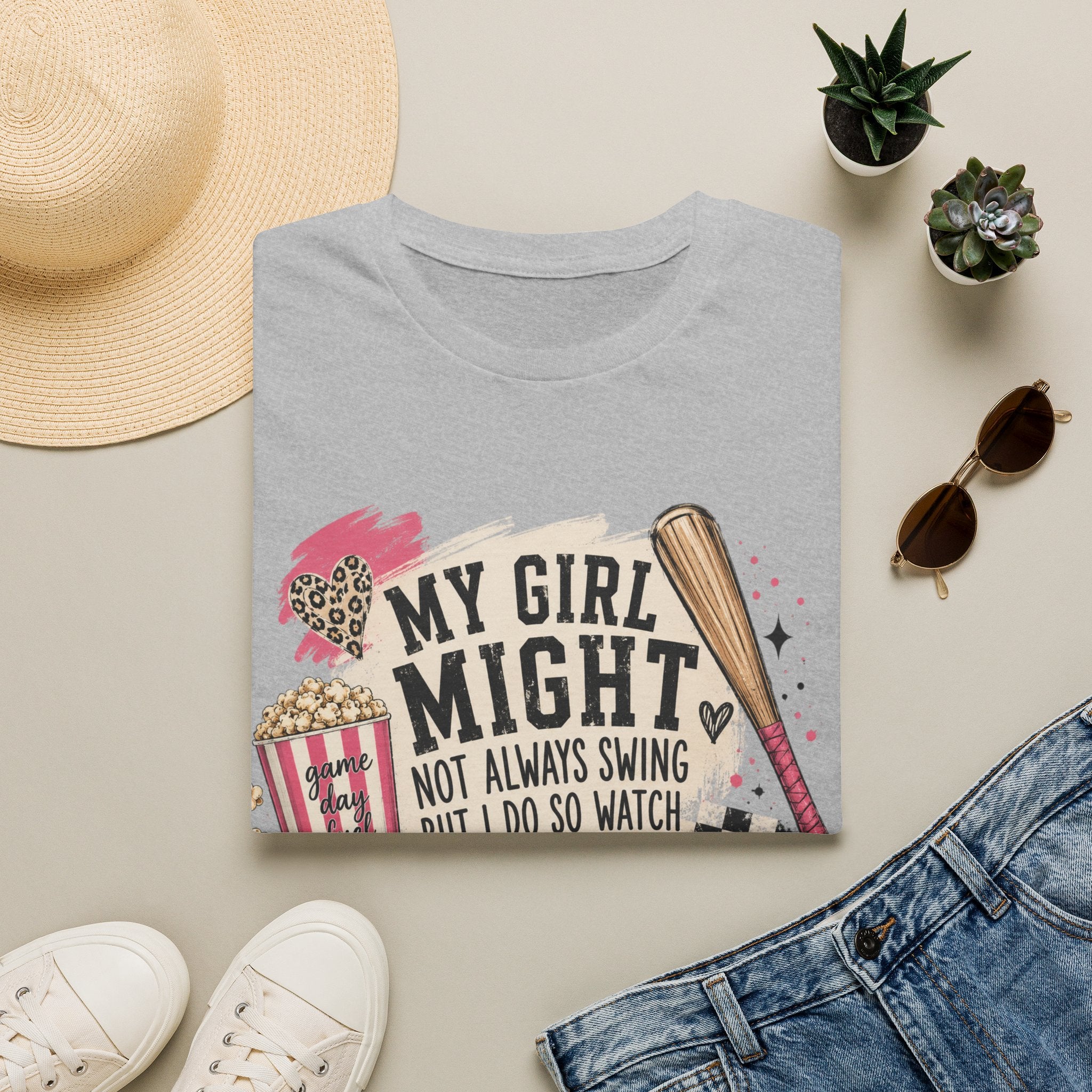 Softball Mom T-Shirt — "My Girl Might Not Always Swing But I Do So Watch Your Mouth"