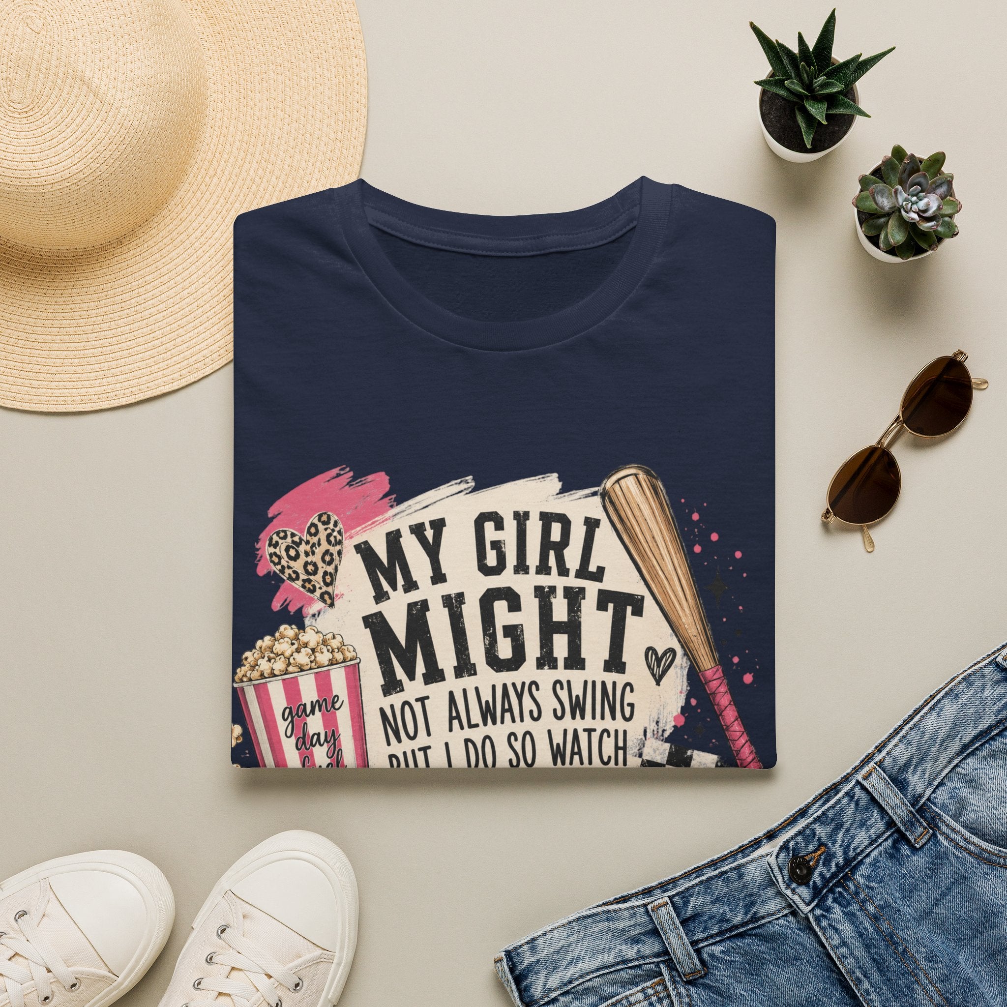 Softball Mom T-Shirt — "My Girl Might Not Always Swing But I Do So Watch Your Mouth"