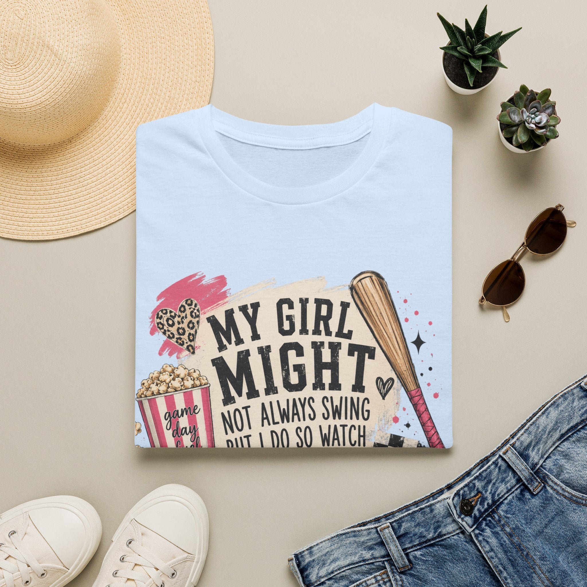 Softball Mom T-Shirt — "My Girl Might Not Always Swing But I Do So Watch Your Mouth"