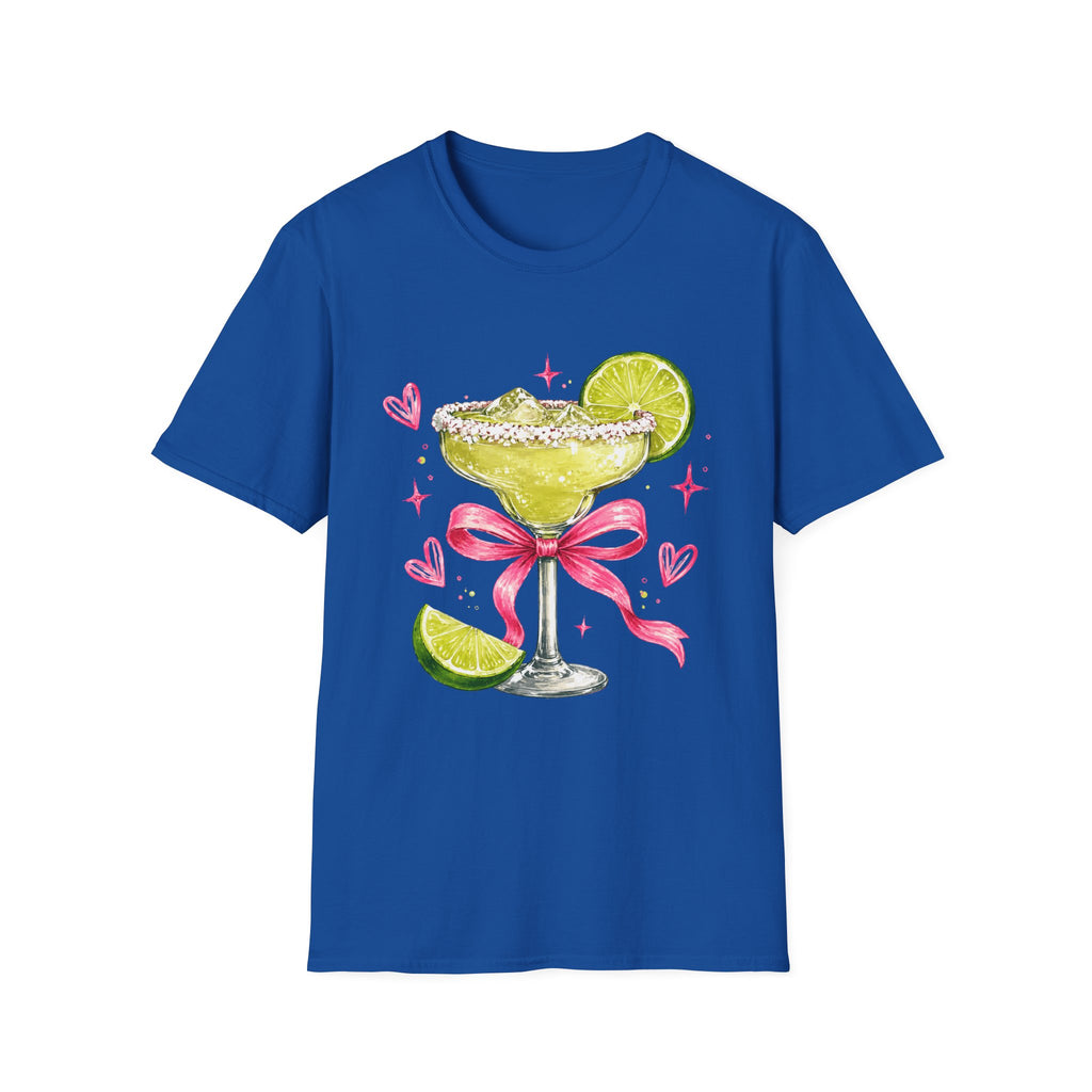 Margarita Cocktail Tee — Cute Lime Drawn Margarita with Ribbon