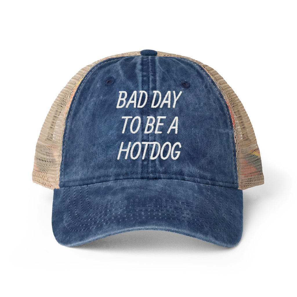 BAD DAY TO BE A HOTDOG Mesh-Back Cap
