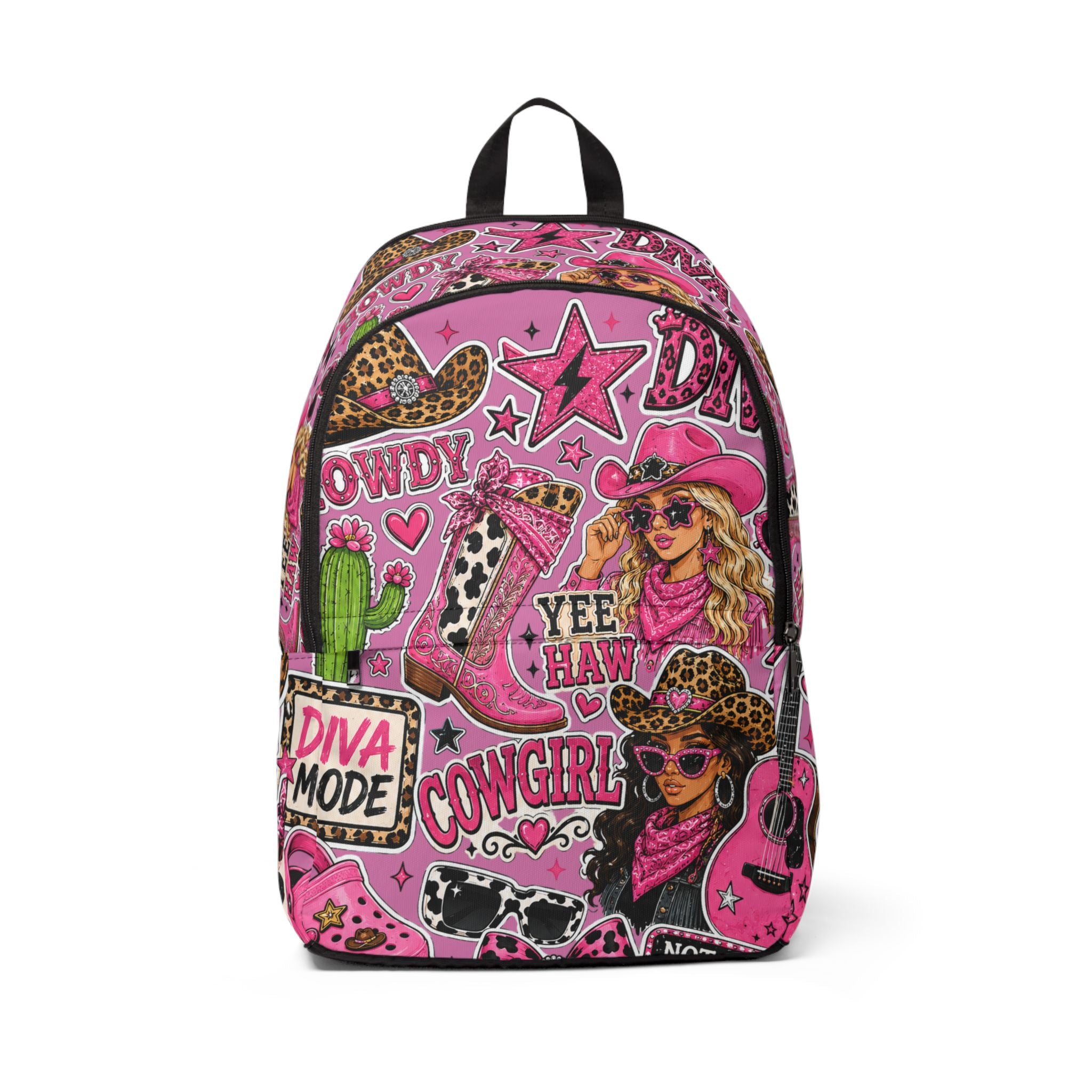 Pink Cowgirl Pattern Backpack