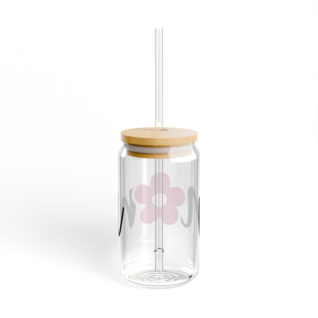 Mom Flower Glass Can Tumbler – 16oz