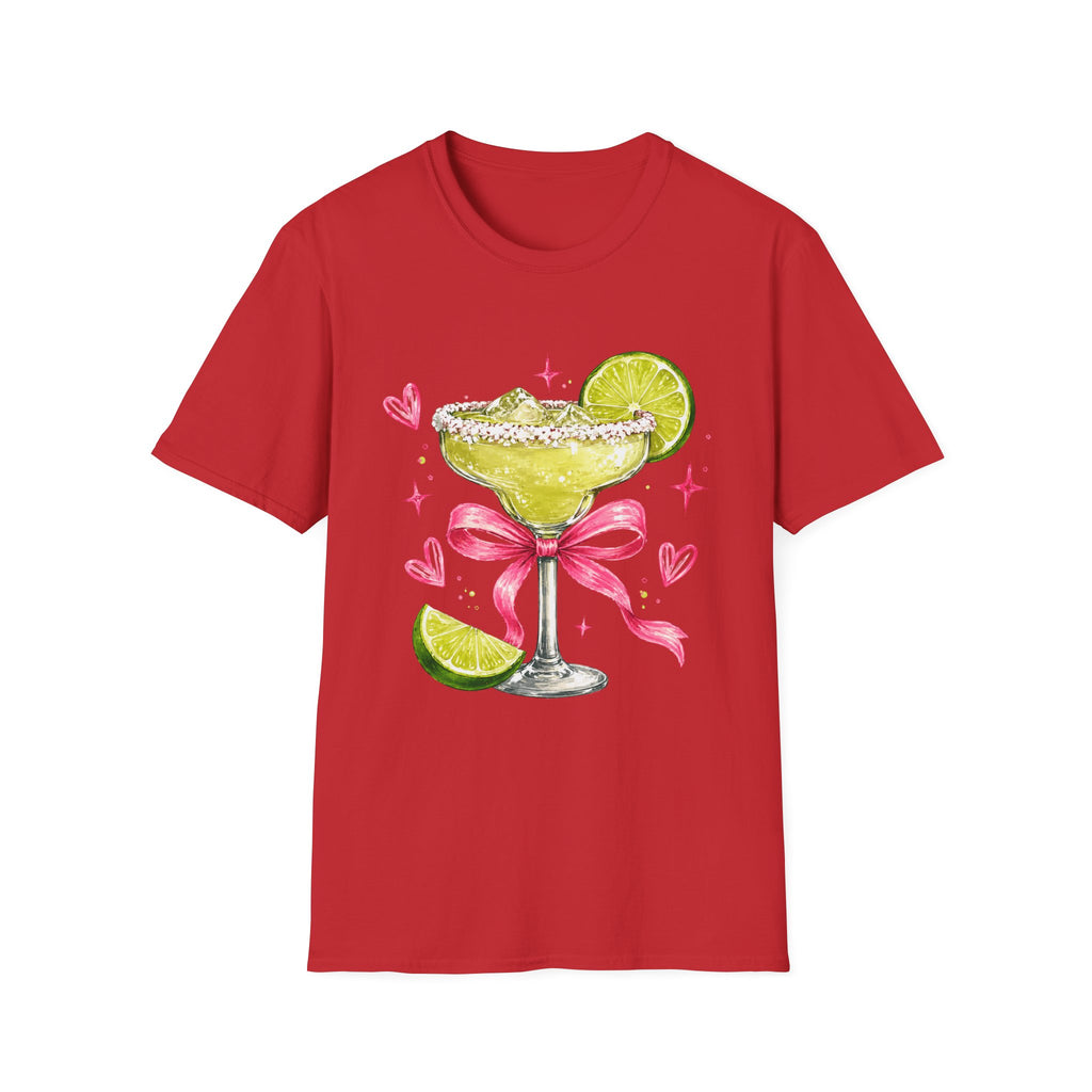 Margarita Cocktail Tee — Cute Lime Drawn Margarita with Ribbon