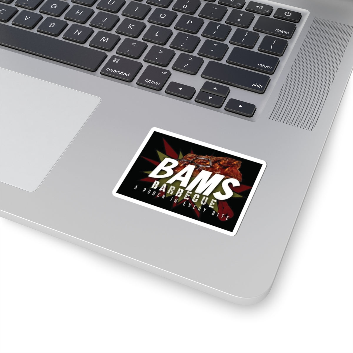 BAMS Barbecue Sticker — "A Punch In Every Bite" BBQ Logo Decal