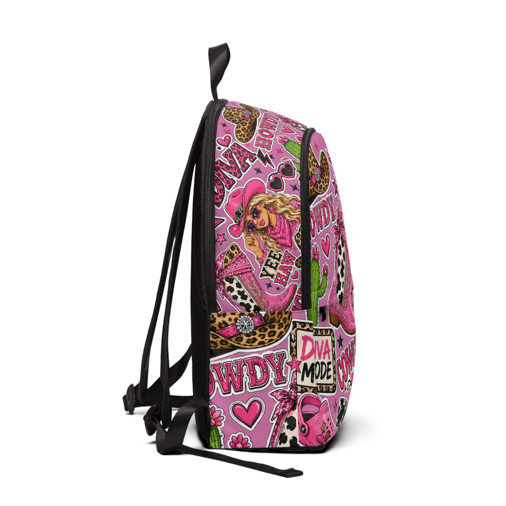 Pink Cowgirl Pattern Backpack
