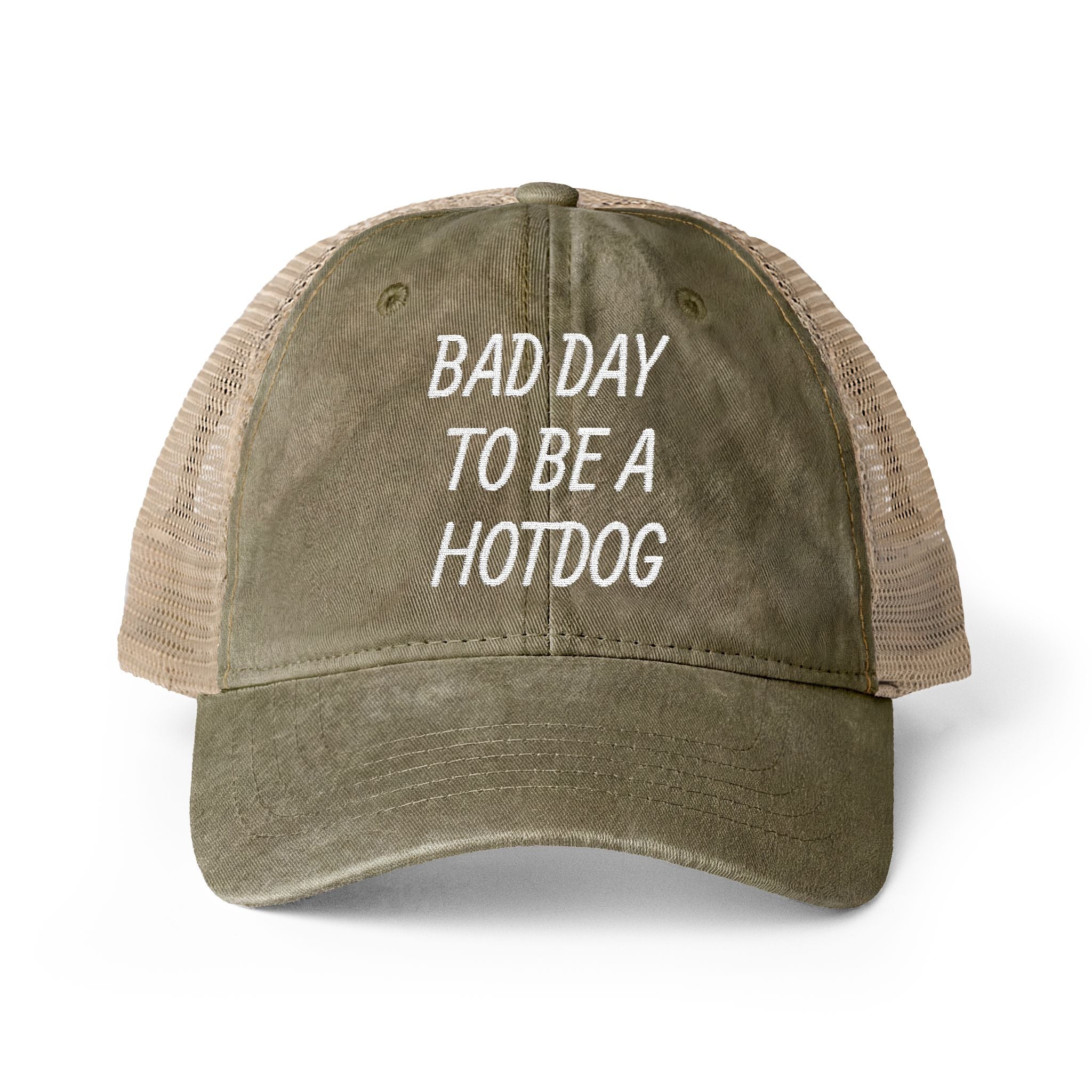 BAD DAY TO BE A HOTDOG Mesh-Back Cap