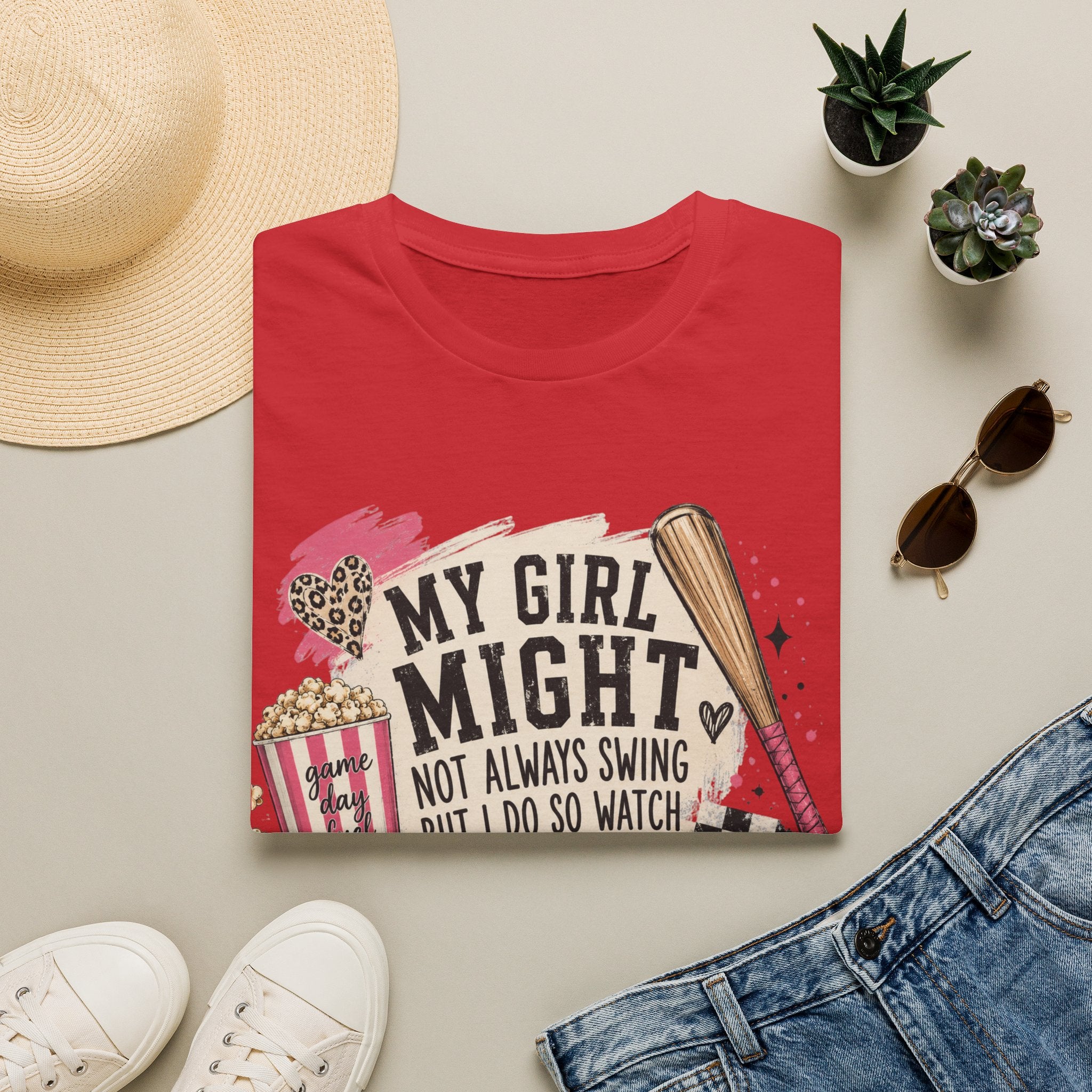 Softball Mom T-Shirt — "My Girl Might Not Always Swing But I Do So Watch Your Mouth"