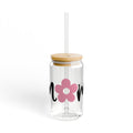 Mom Flower Glass Can Tumbler – 16oz