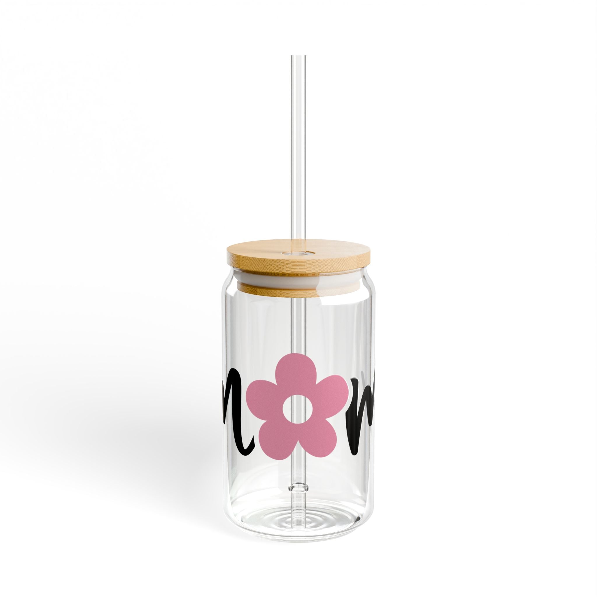 Mom Flower Glass Can Tumbler – 16oz