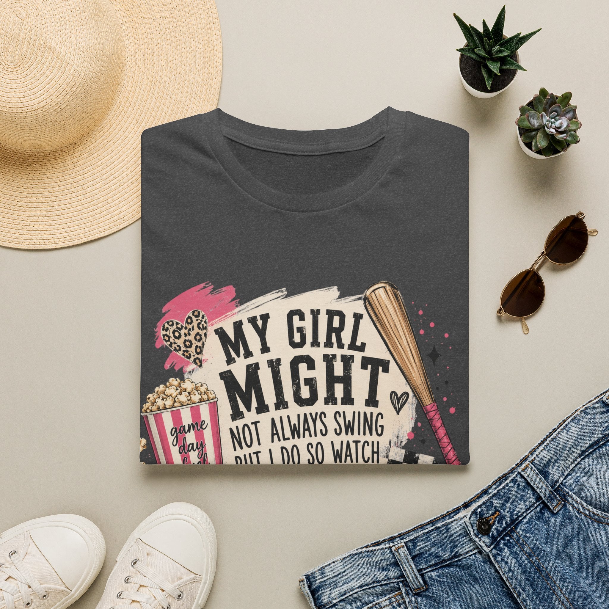 Softball Mom T-Shirt — "My Girl Might Not Always Swing But I Do So Watch Your Mouth"