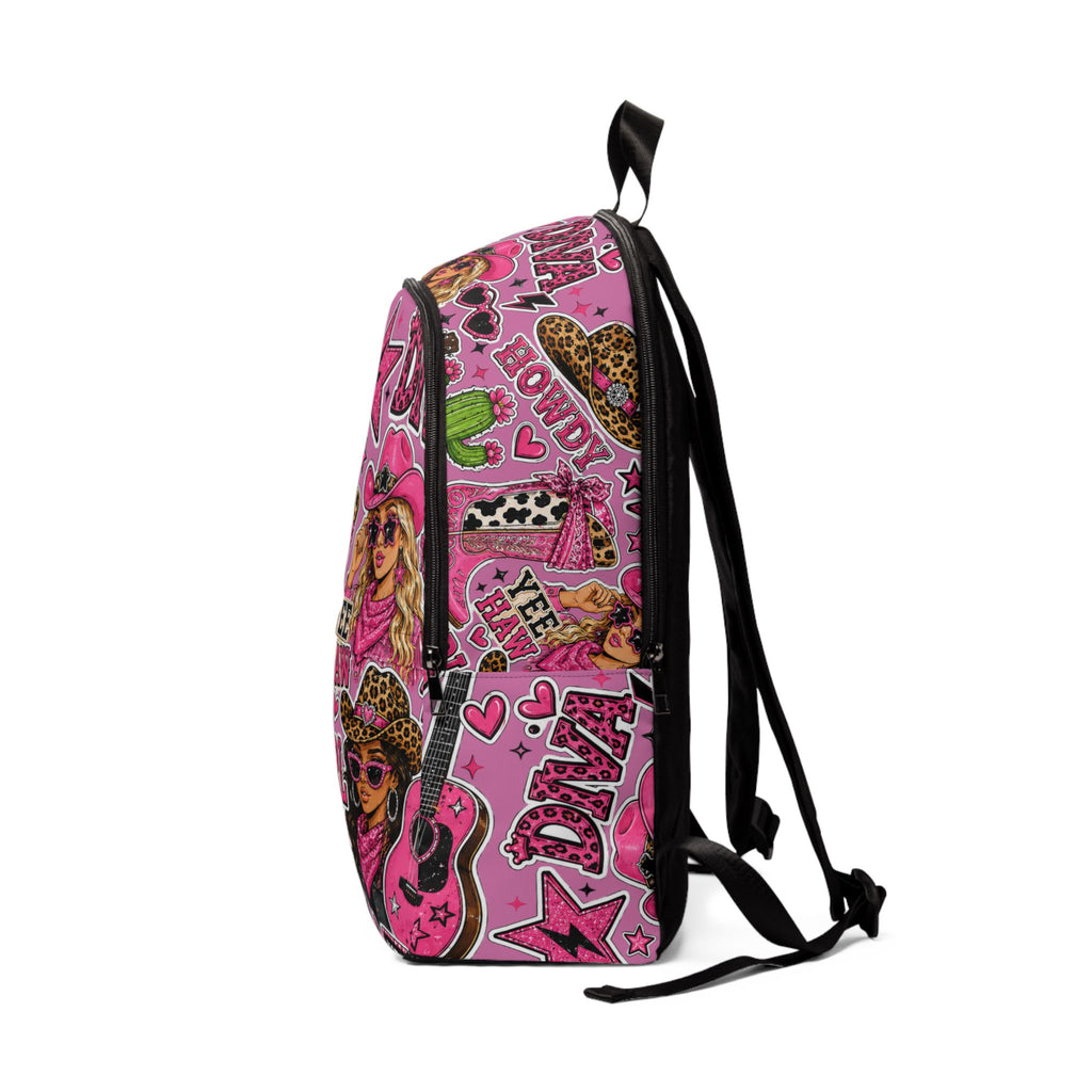 Pink Cowgirl Pattern Backpack