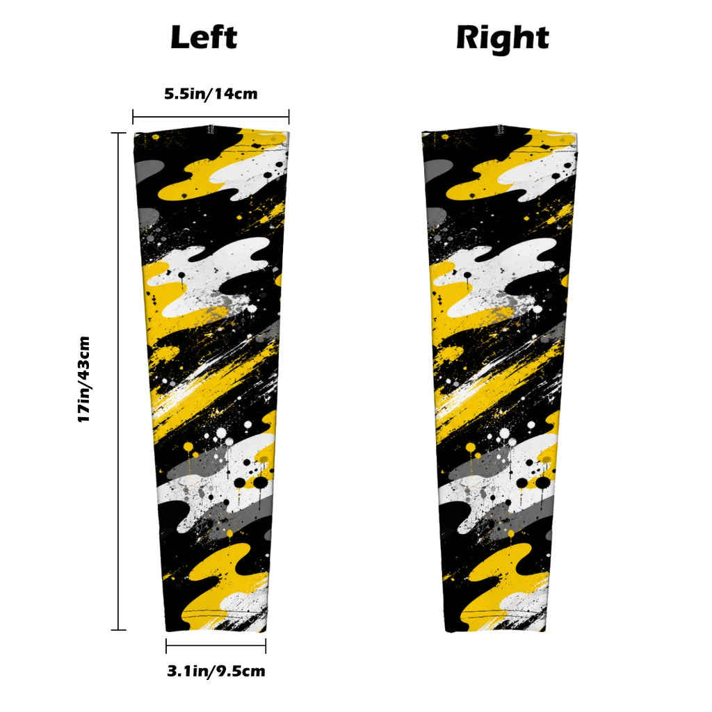 Yellow/black/White Sun Protection Arm Sleeves