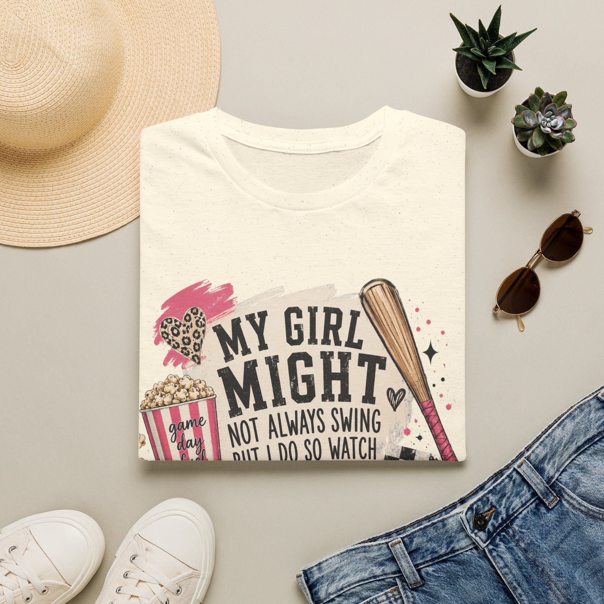 Softball Mom T-Shirt — "My Girl Might Not Always Swing But I Do So Watch Your Mouth"